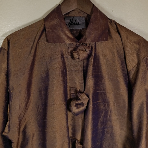 Vintage Huba Oversized 100% Silk Iridescent Kimono Jacket - Women's Size Medium - Picture 3 of 8